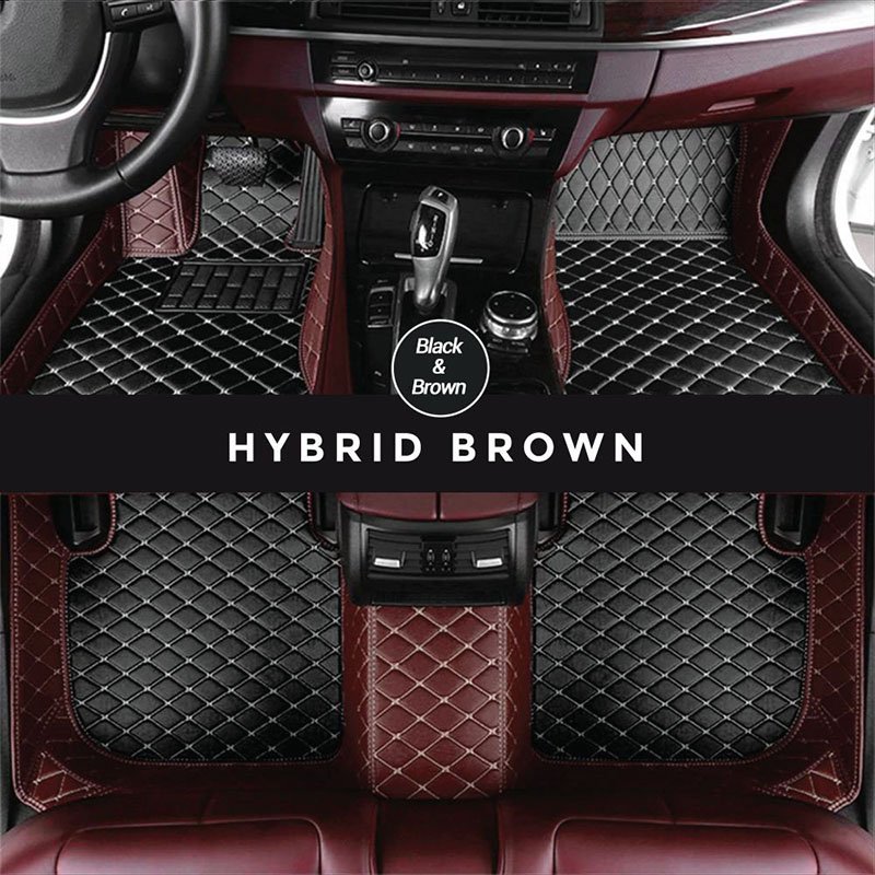 Black and Brown Hybrid Mode Premium Diamond Car Mats for Genesis G80
